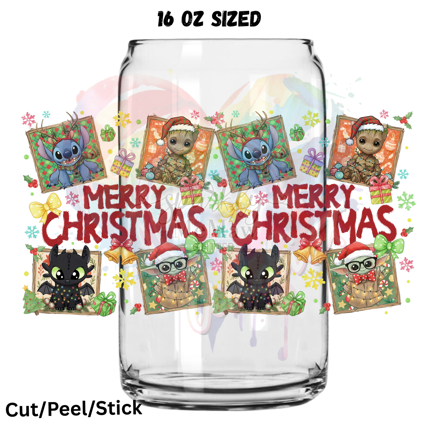 Christmas era 8 UV  DTF 16 Oz wrap