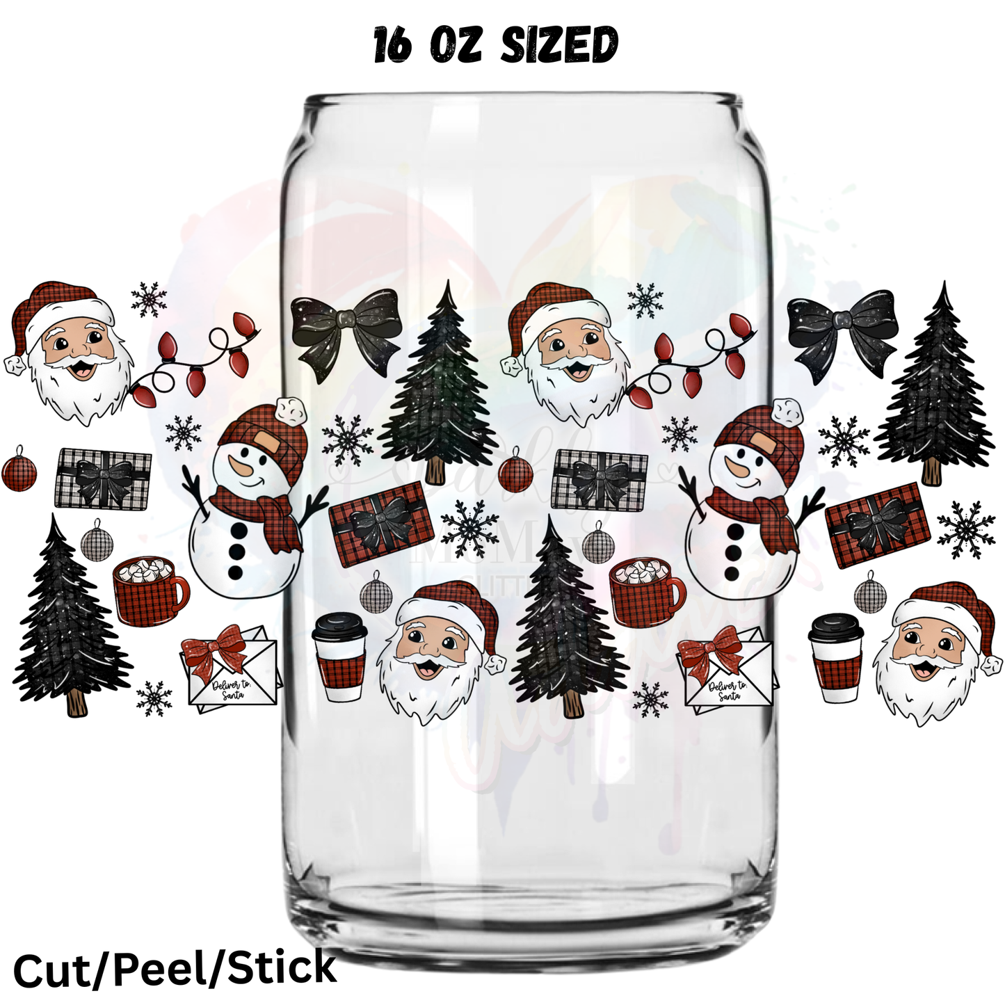 Merry Christmas 7 UV  DTF 16 Oz wrap