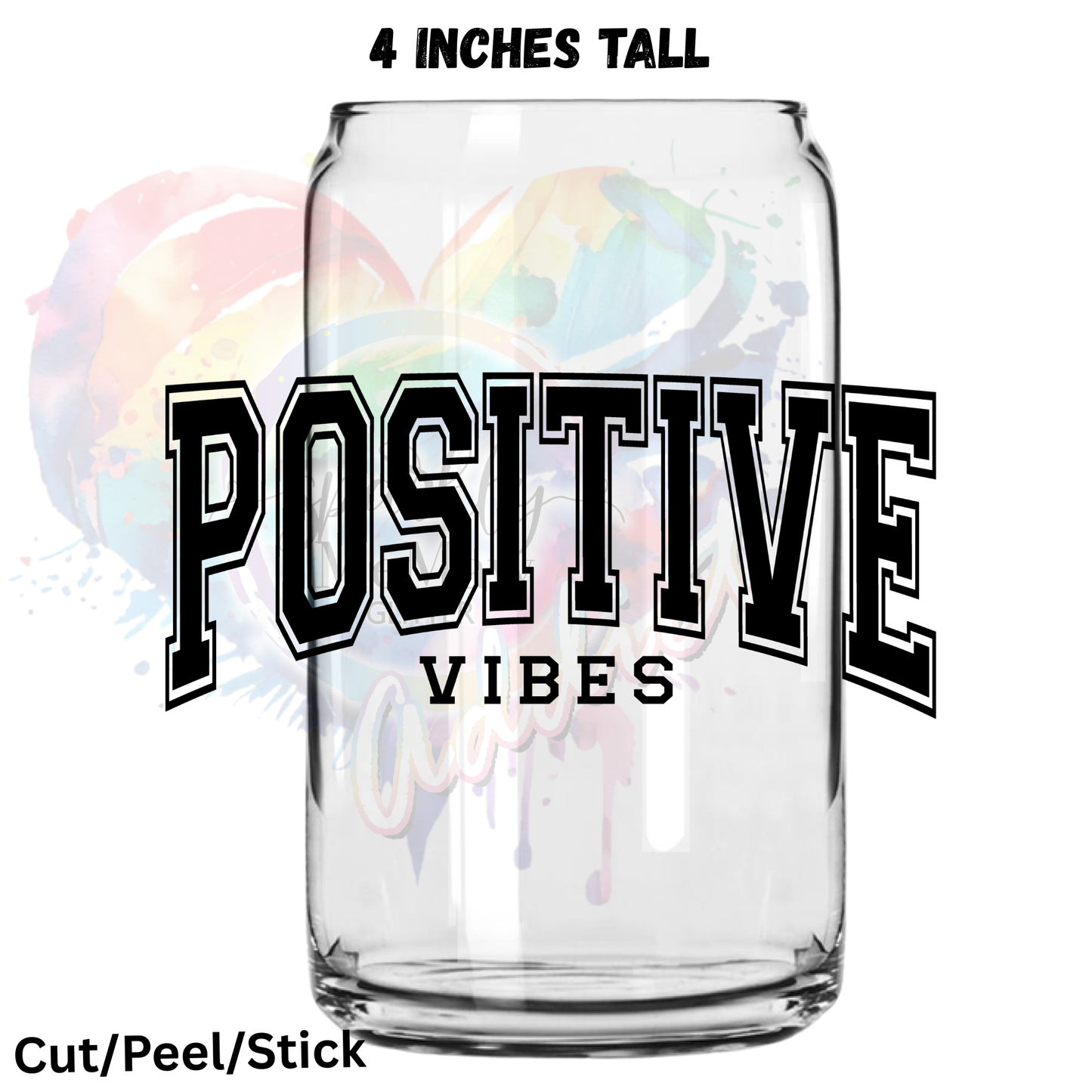 Stay Positive 24 x 24 inch UV DTF gang sheet  (all are 3.50 inches tall)