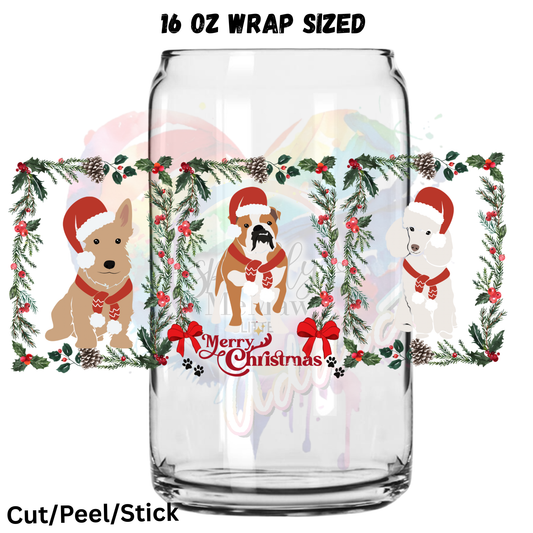 Merry Christmas Puppers 2 UV  DTF 16 Oz wrap