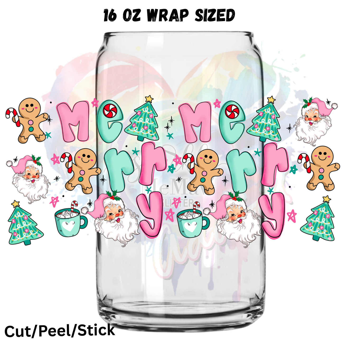 Merry Merry Merry 2  UV  DTF 16 Oz wrap