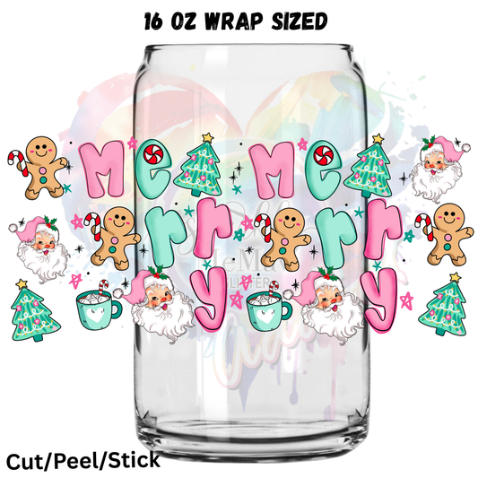 Merry Merry Merry 2  UV  DTF 16 Oz wrap