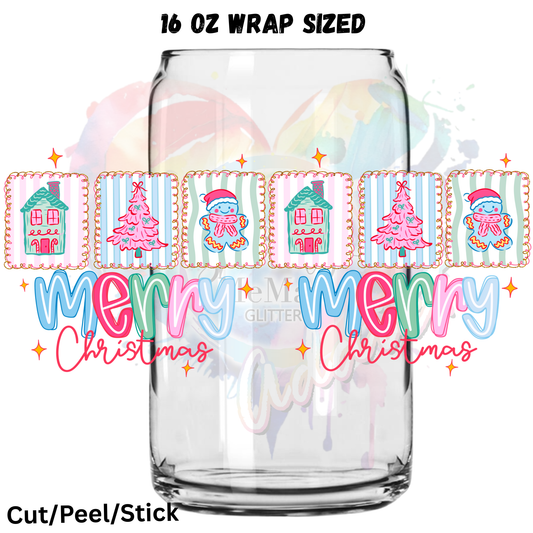 Merry Christmas 6  UV  DTF 16 Oz wrap