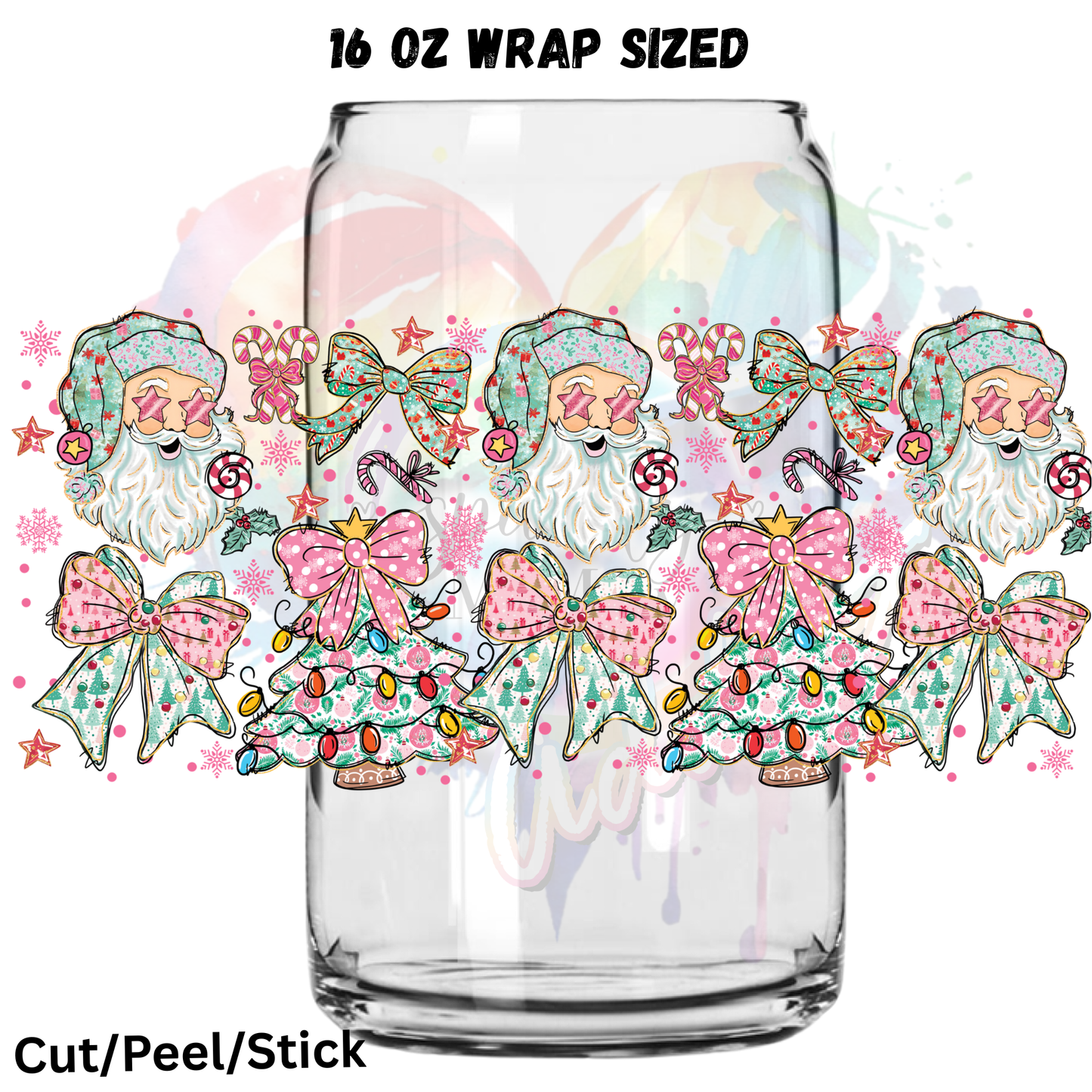 Star Eyes Santa UV  DTF 16 Oz wrap
