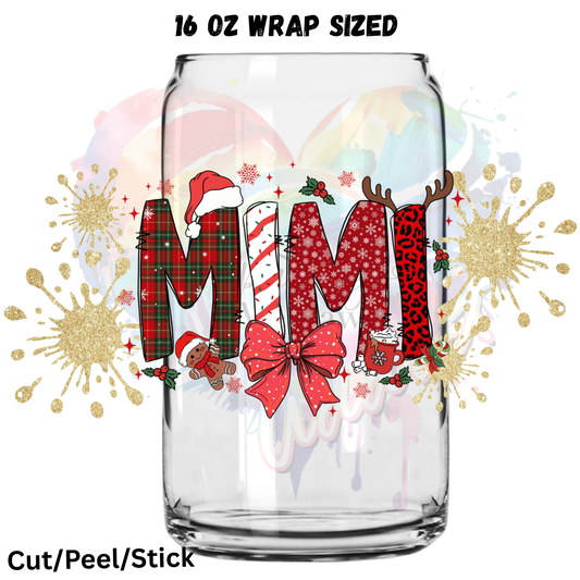 Mimi Christmas 2 UV  DTF 16 Oz wrap