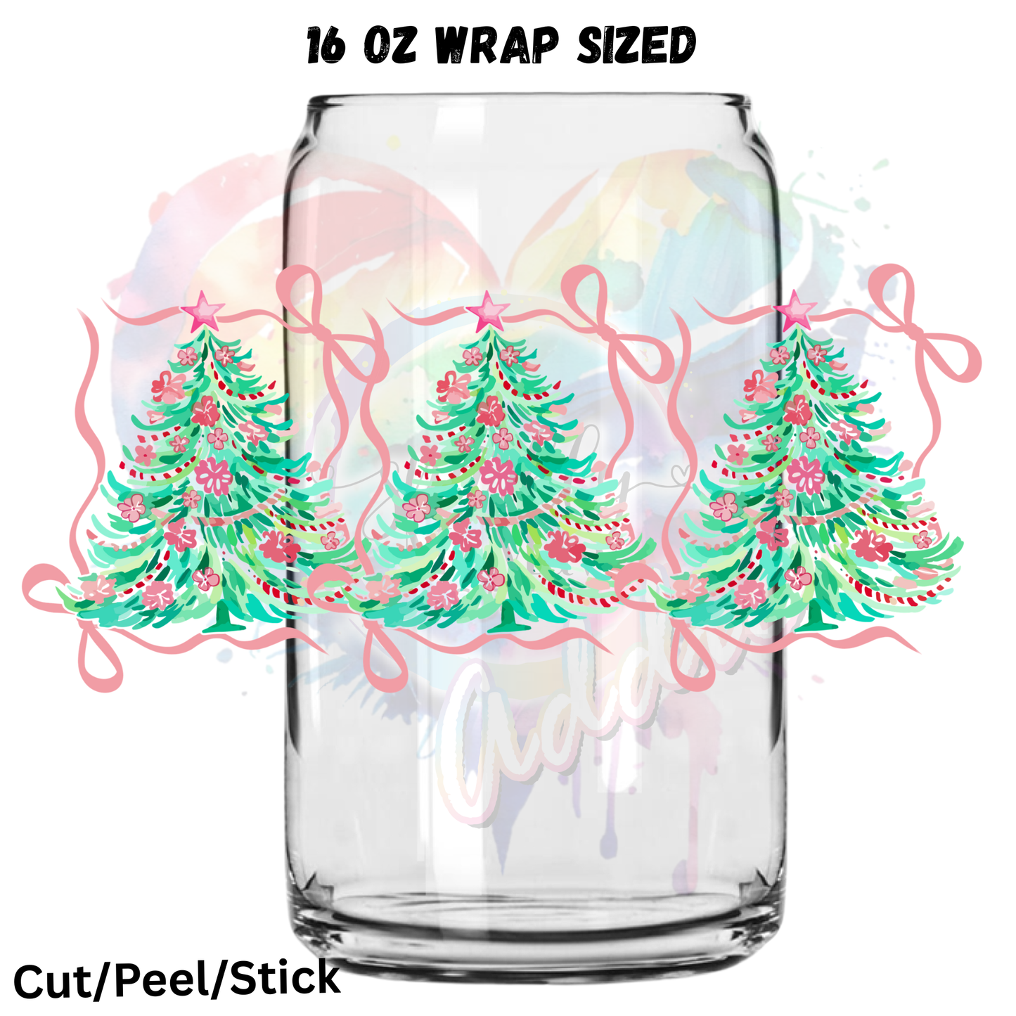 Pink Ribbon Trees UV  DTF 16 Oz wrap
