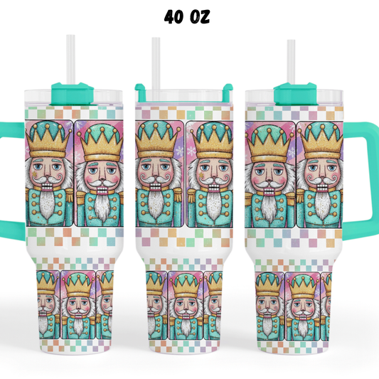 Pastel nutcracker  UV  DTF 40 oz wrap