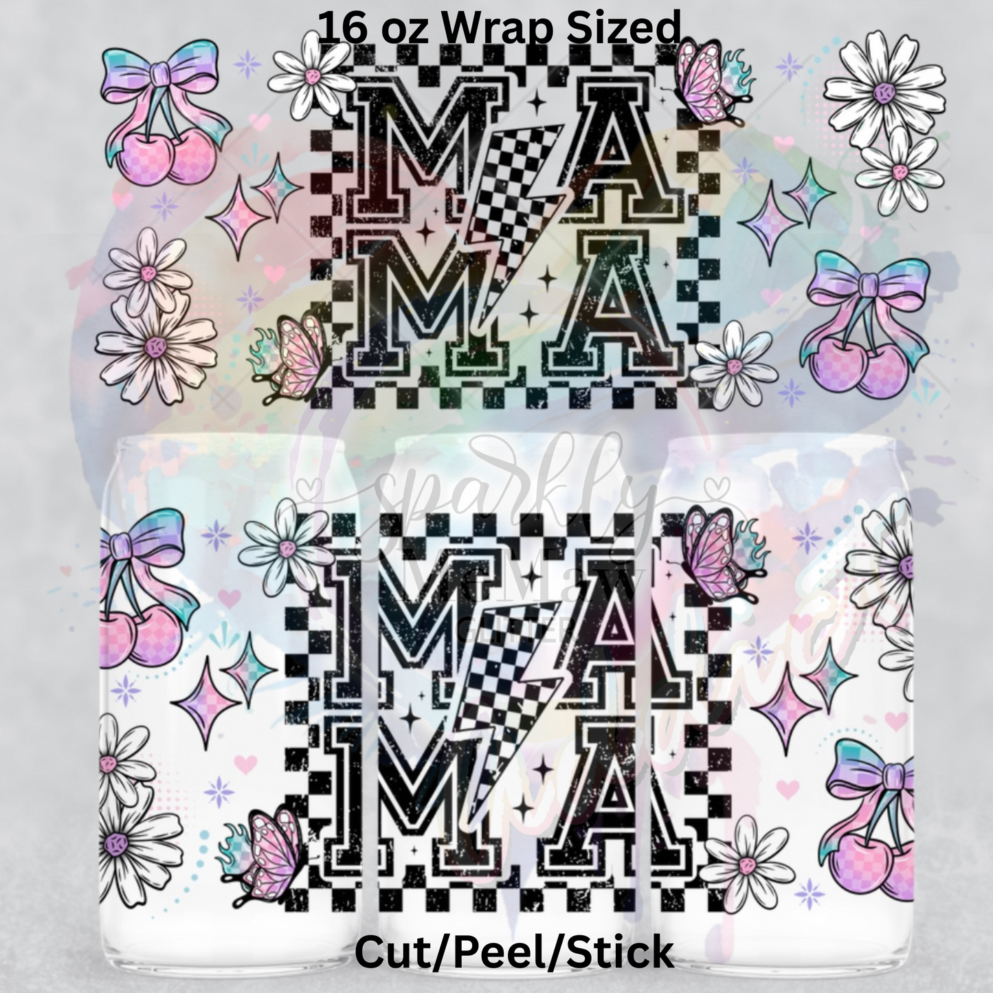 Mama Lightening 01 UV  DTF 16 Oz wrap