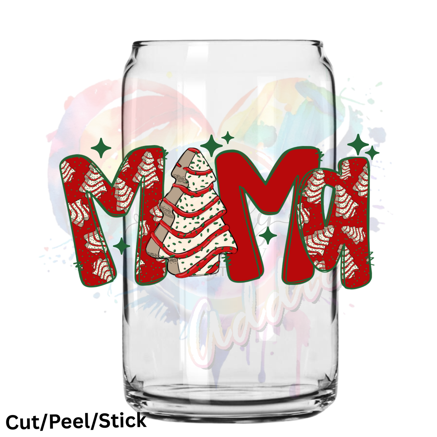Christmas tree cake mama UV DTF DECAL
