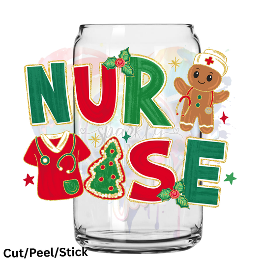Christmas Nurse UV DTF DECAL
