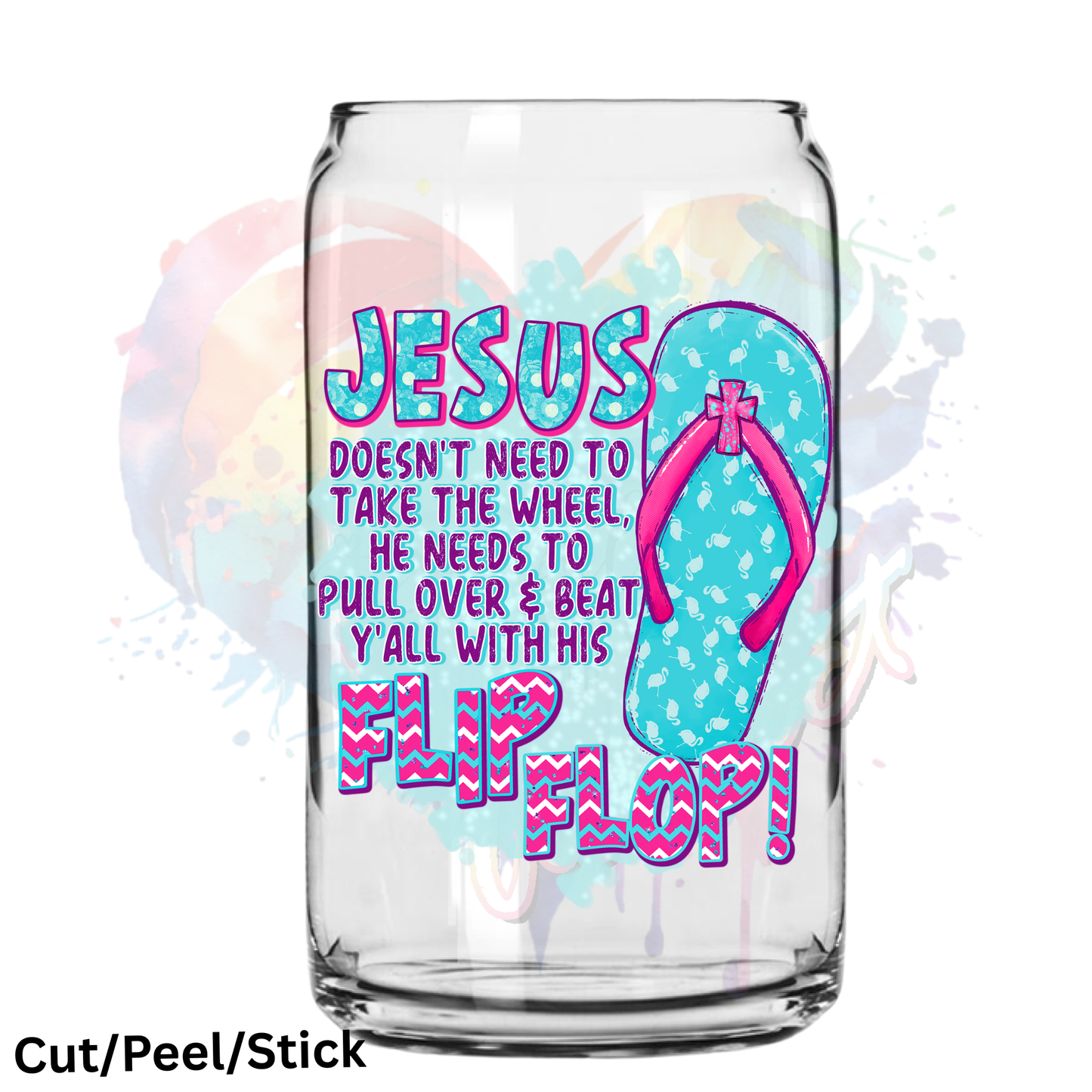Jesus Doesn't need to take the wheel UV DTF Decal
