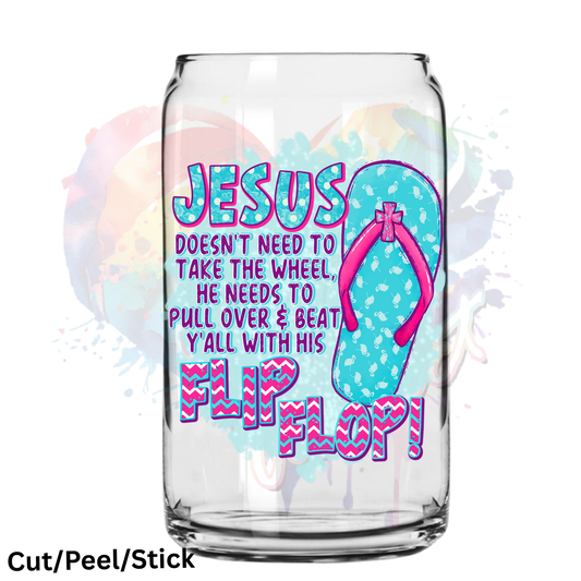 Jesus Doesn't need to take the wheel UV DTF Decal
