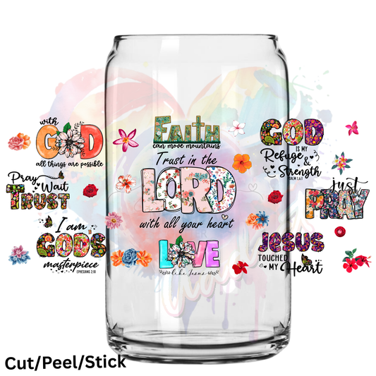 Christian  Bible Verses 16 oz UV DTF Wrap