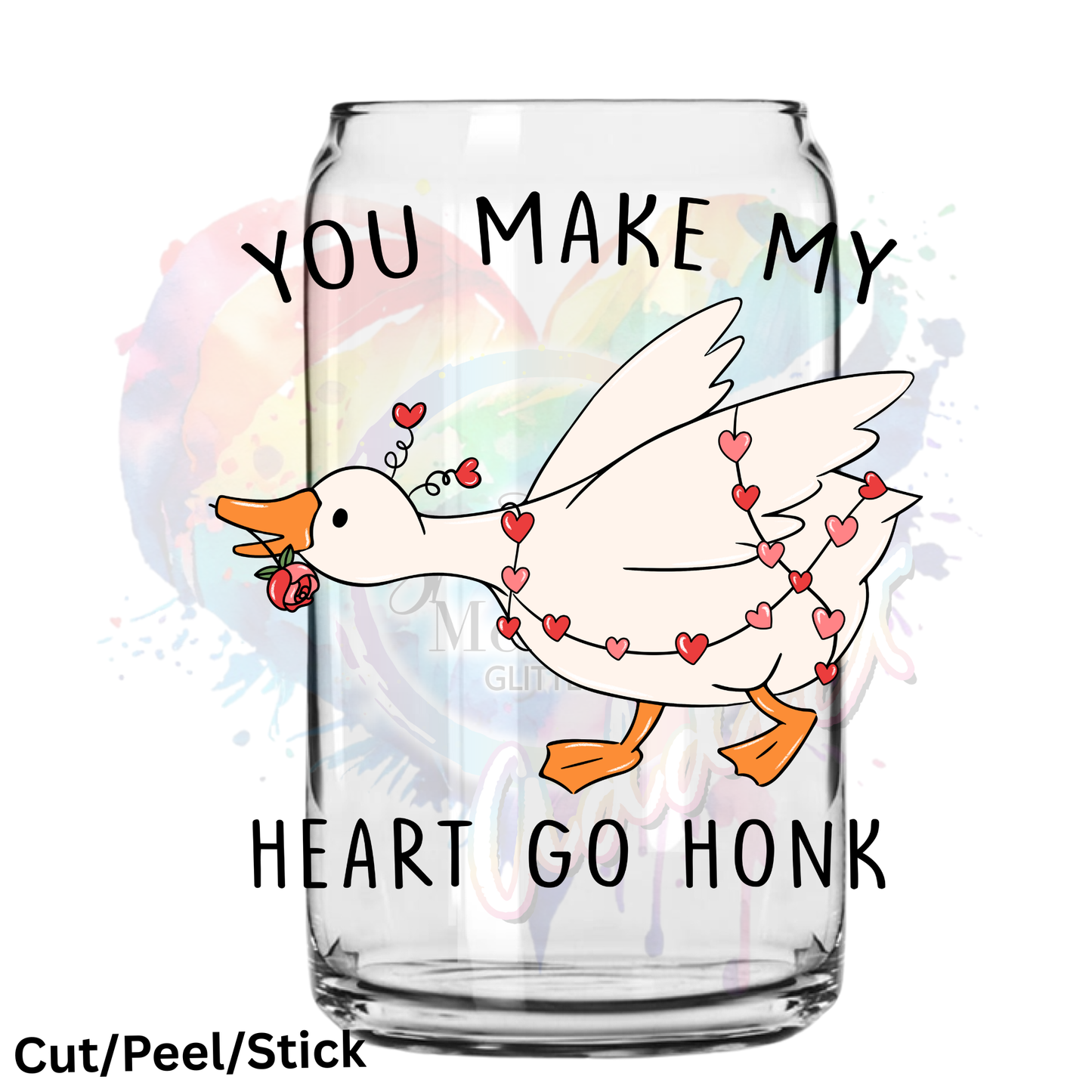 Funny Valentine Goose UV DTF Decal