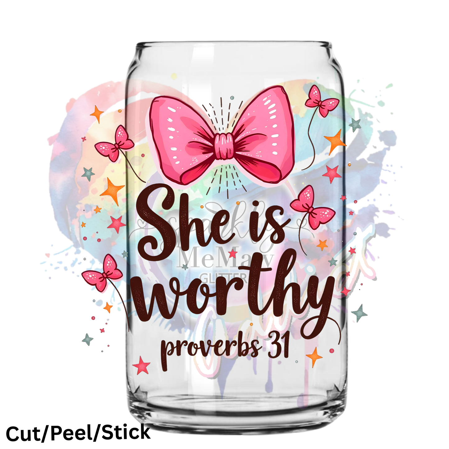 She is Worthy 'butterflies UV DTF Decal