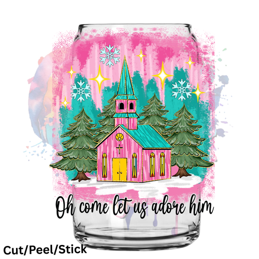 oh come let us adore him UV DTF Decal