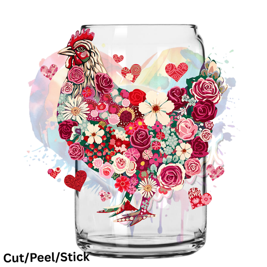 Floral Chicken  UV DTF Decal