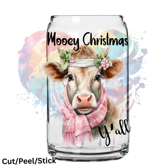 Moooey Christmas Yall UV DTF Decal
