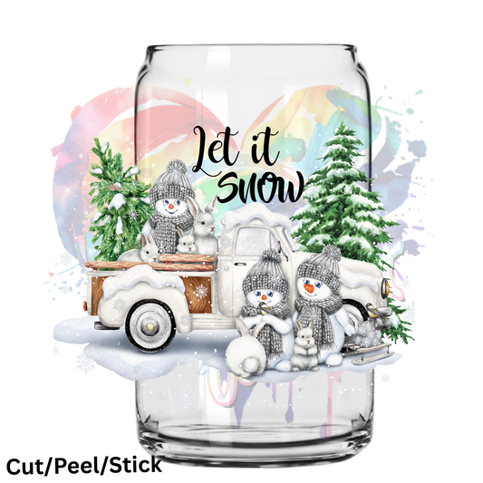Winter Truck Let is Snow UV DTF Decal