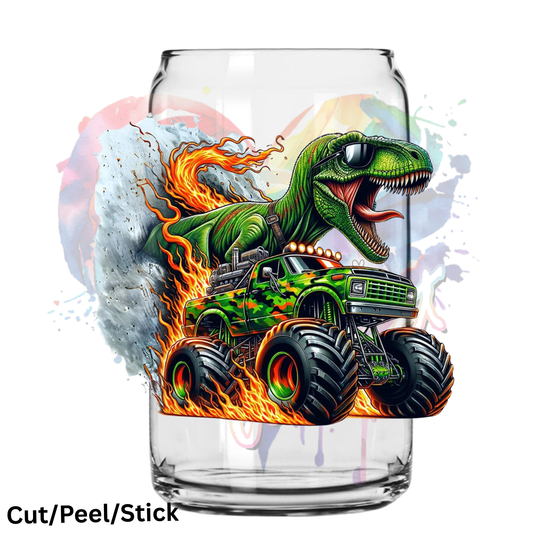 Monster Truck Dino  UV DTF Decal
