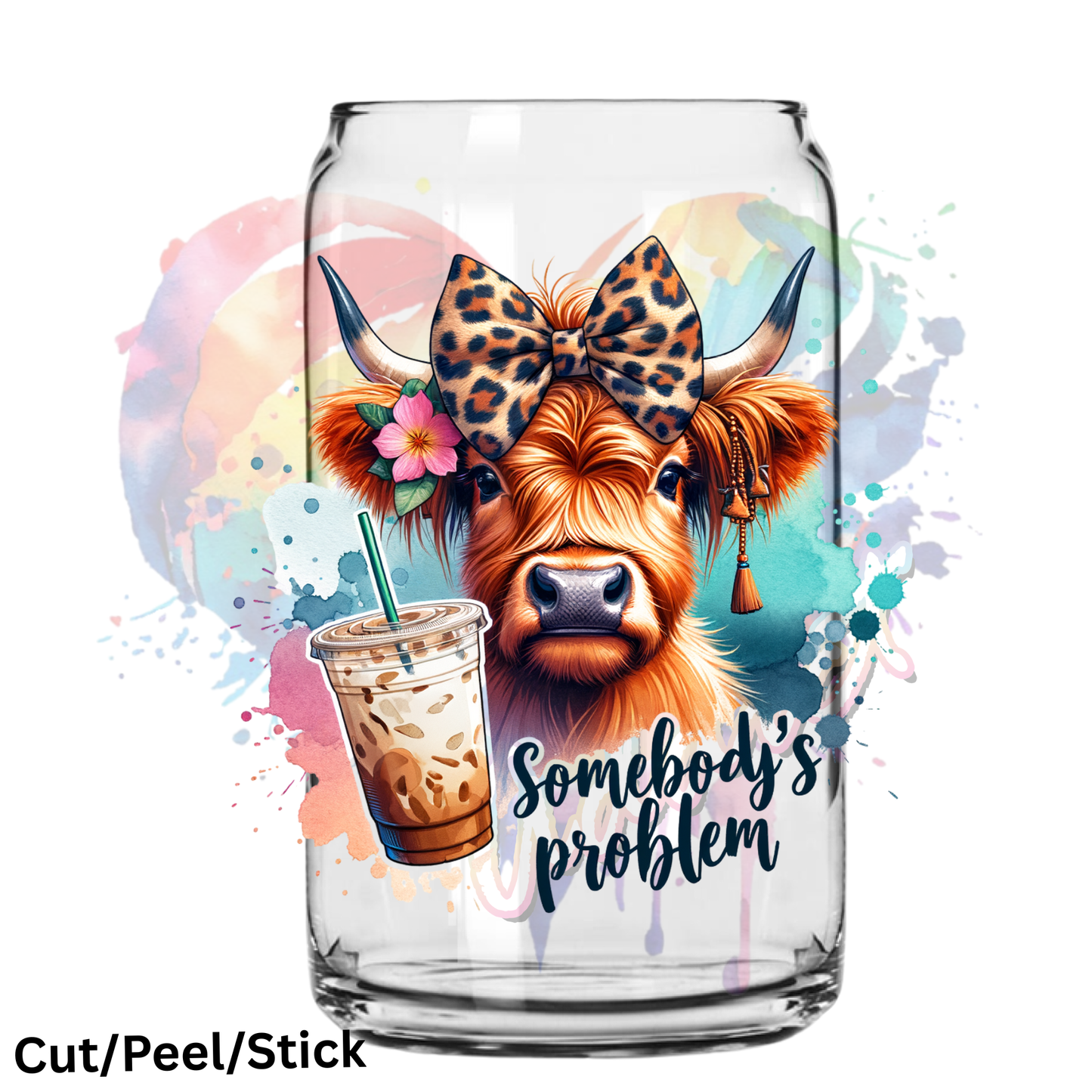 Somebody's Problem Cow UV DTF Decal