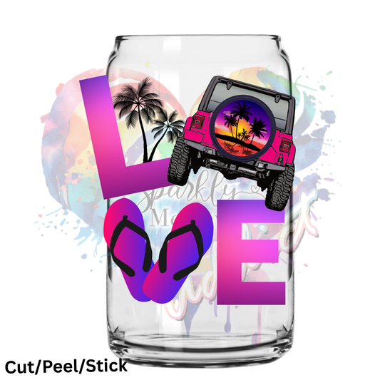 Pink Off Road UV DTF Decal