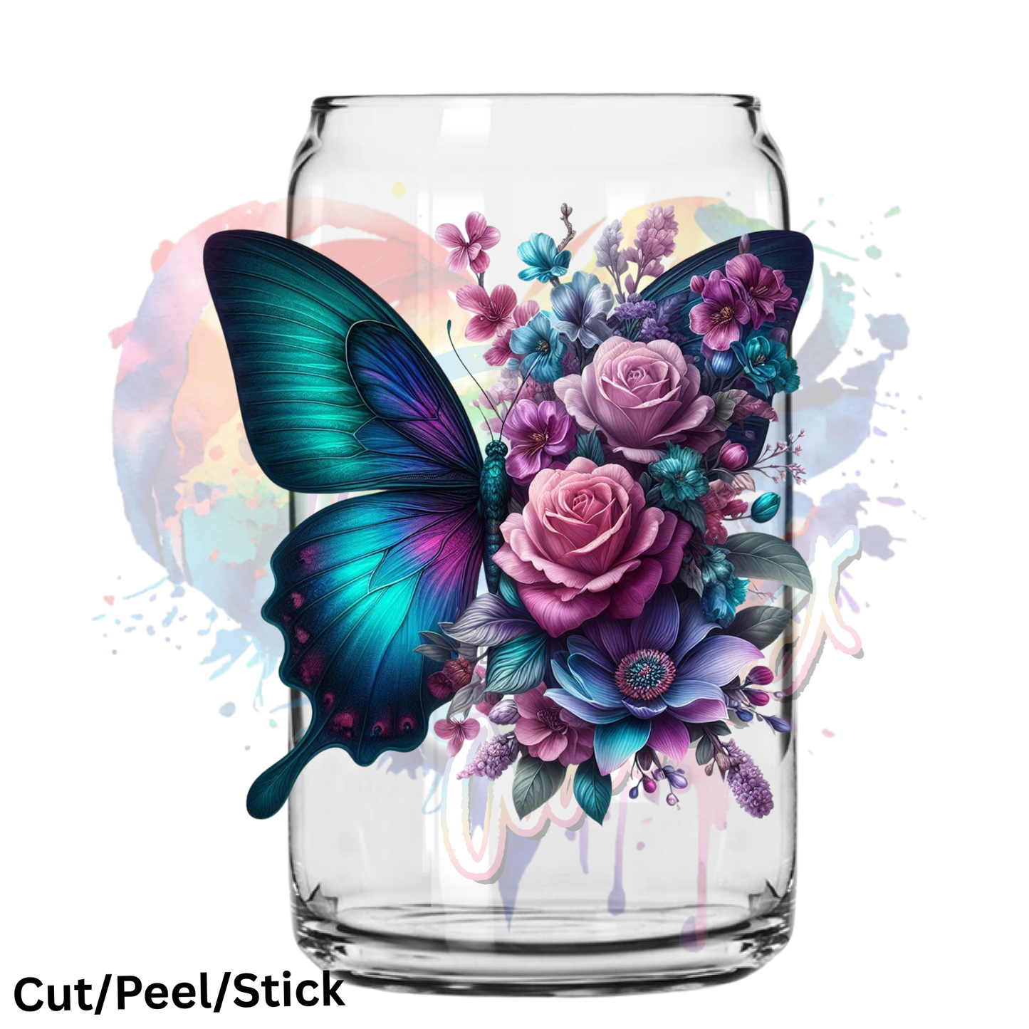 Butterfly Rose UV DTF Decal