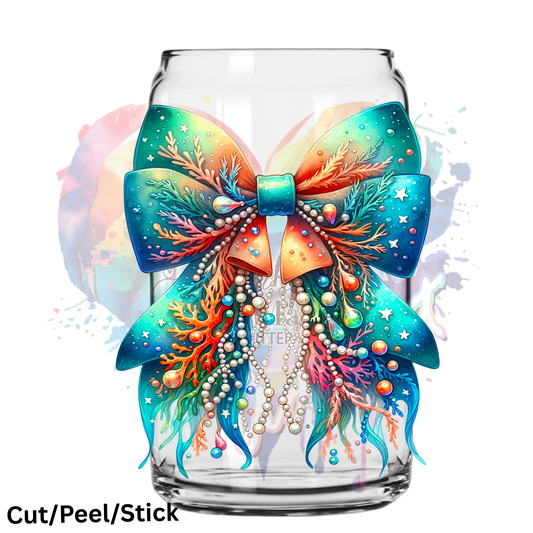 Summer Coral Bow  UV DTF Decal