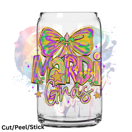 Mardi Gras Bow UV DTF Decal