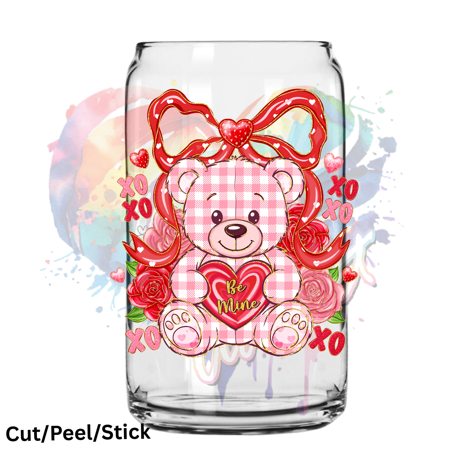 Coquette Be Mine Teddy Bear UV DTF Decal