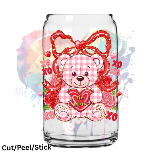 Coquette Be Mine Teddy Bear UV DTF Decal