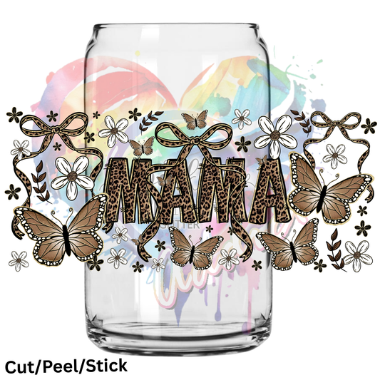 Mama Butterflies and Bows 16 oz UV DTF Wrap