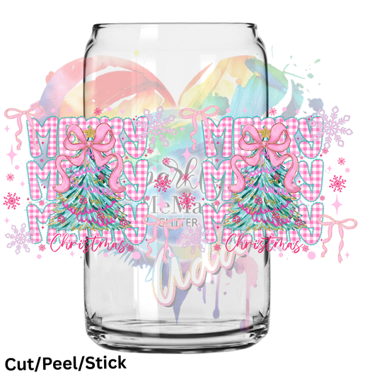 Merry Merry Merry Christmas 16 oz UV DTF Wrap