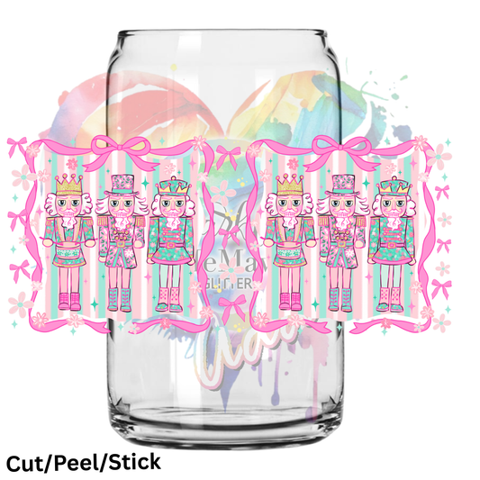 Pink Nutcracker 16 oz UV DTF Wrap
