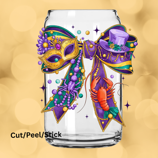 Mardi_gras_coquette_bow UV DTF Decal
