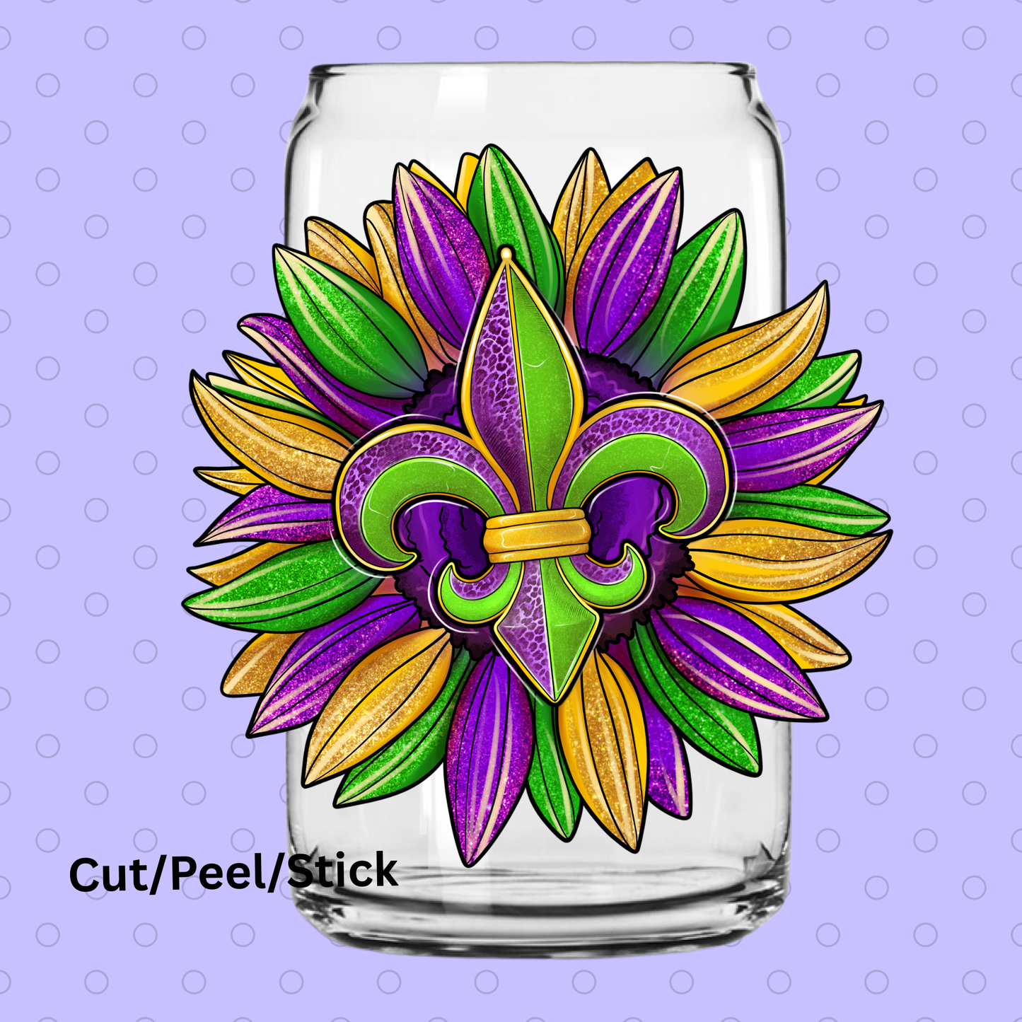 Mardi_Gras_Carnival_Sunflower UV DTF Decal