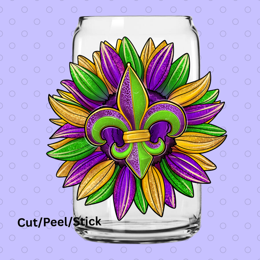 Mardi_Gras_Carnival_Sunflower UV DTF Decal