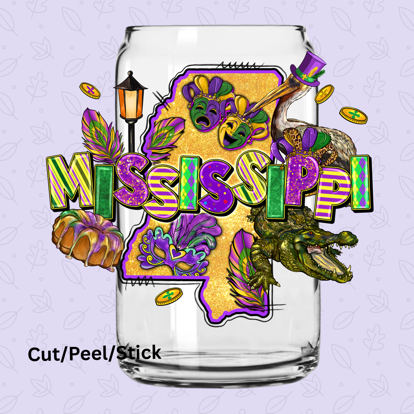 Mississippi Mardi UV DTF Decal
