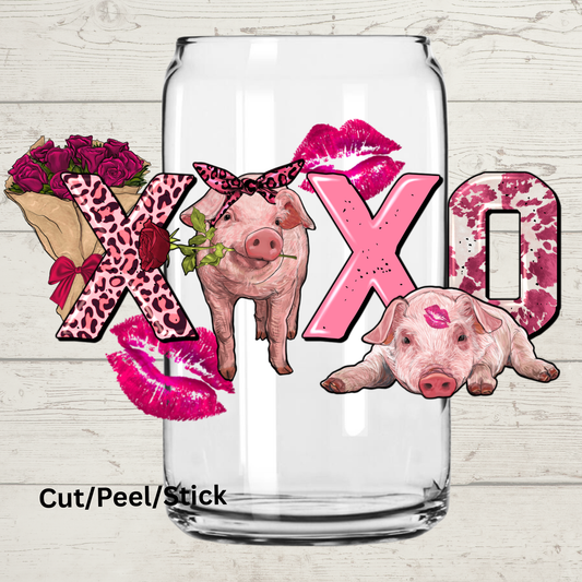 Valentines Day Pig UV DTF Decal