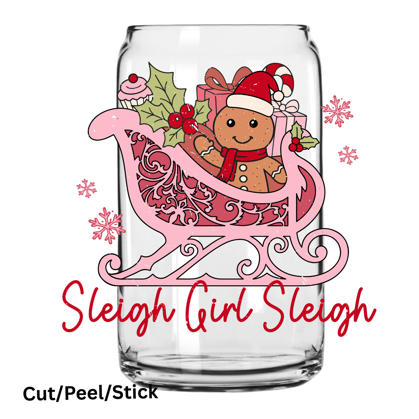 Sleigh Girl UV DTF Decal
