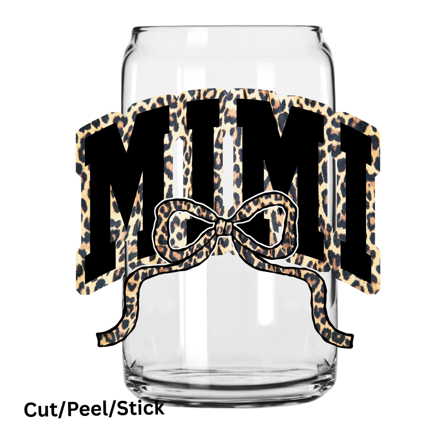 Mimi Leopard Print Black UV DTF Decal (printed in width)