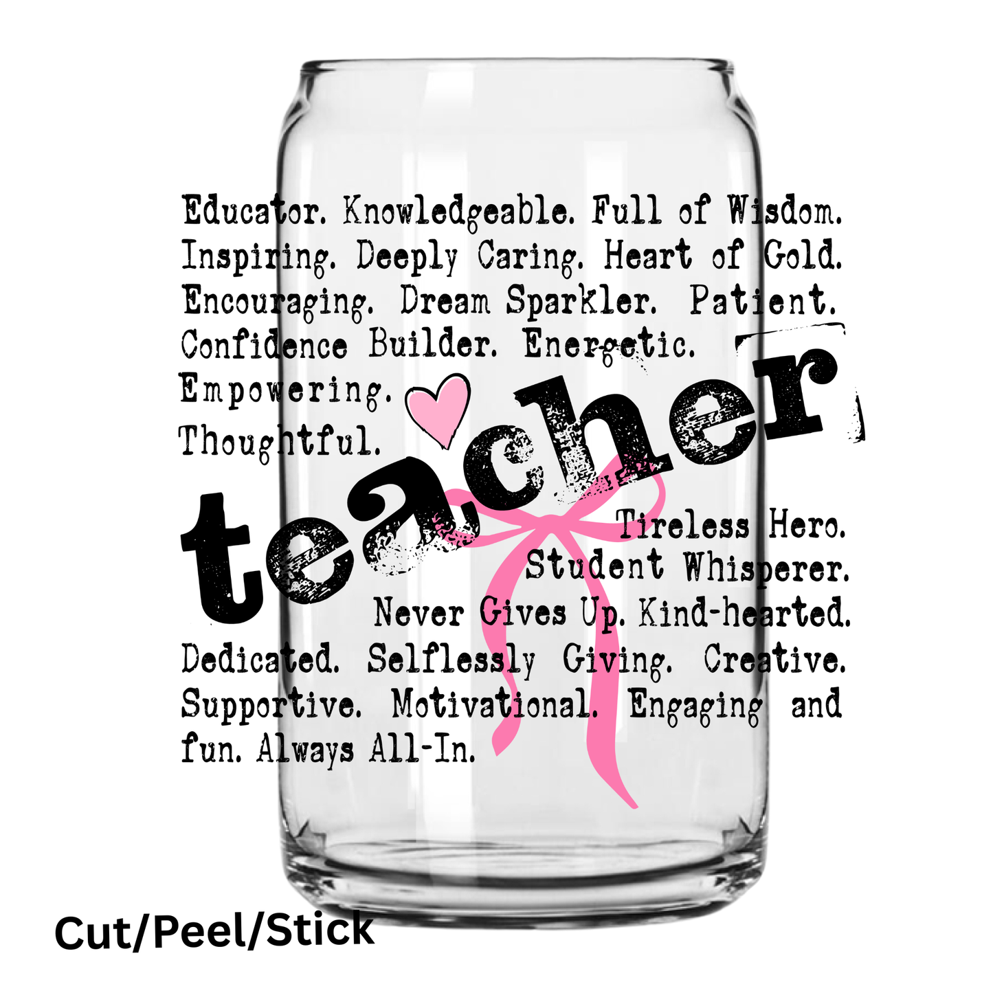 Teacher Words (Very Distressed image) UV DTF Decal