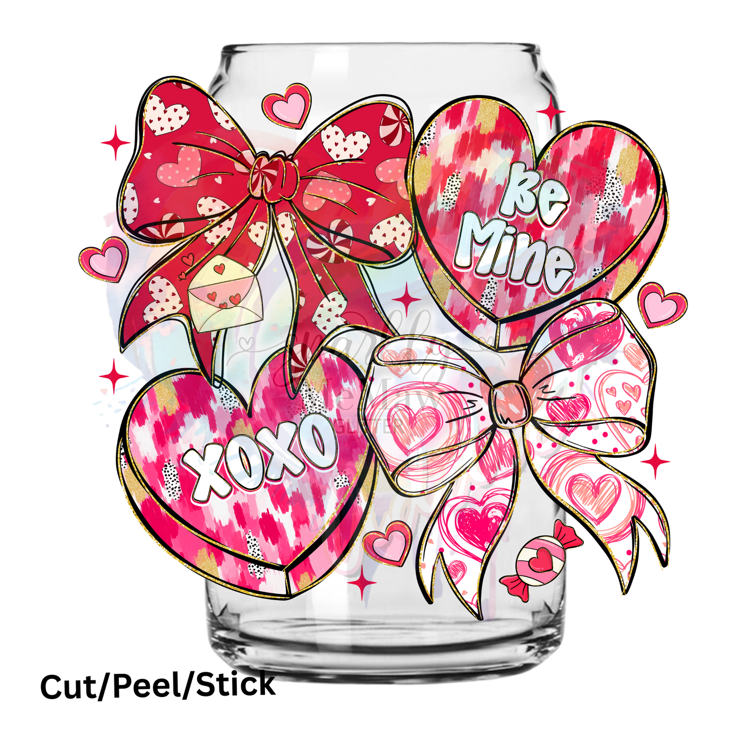 Coquette conversation hearts UV DTF Decal