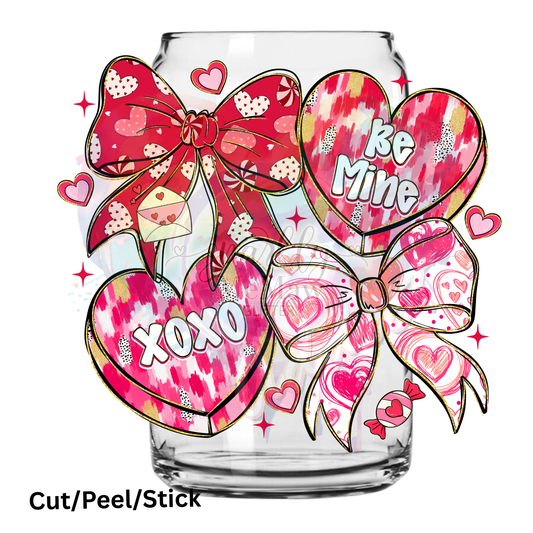 Coquette conversation hearts UV DTF Decal