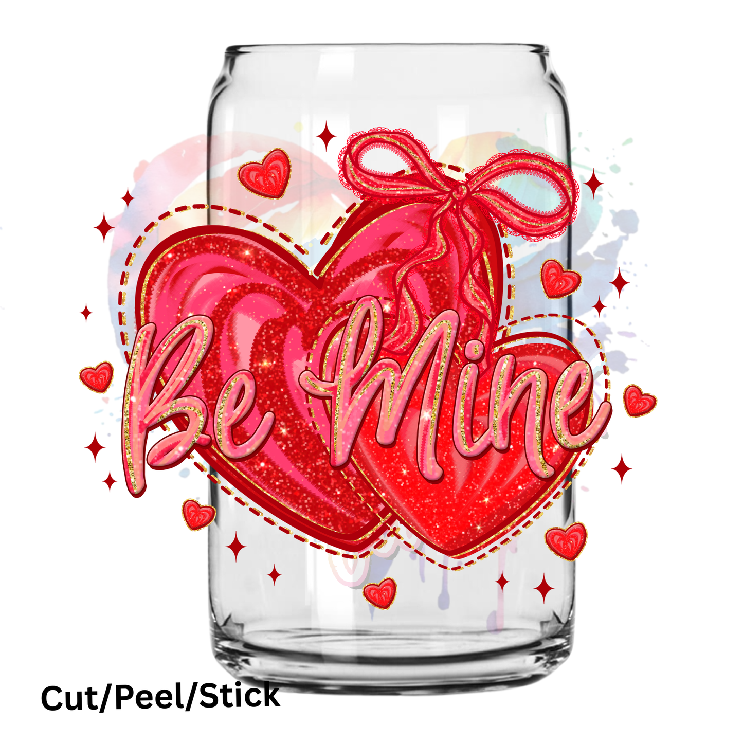 Be Mine Hearts UV DTF Decal