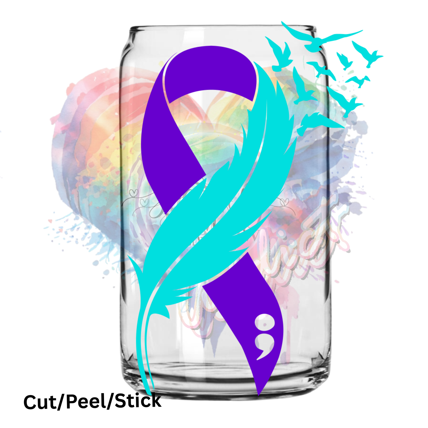 Suicide Awareness Ribbon UV DTF Decal