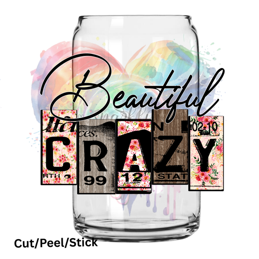 Beautiful Crazy Floral UV DTF Decal (printed in width)