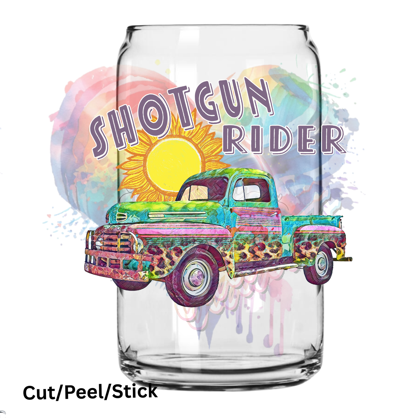 Shot Gun Rider UV DTF Decal (printed in width)