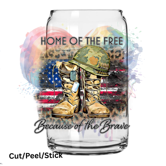 Home of the Free UV DTF Decal