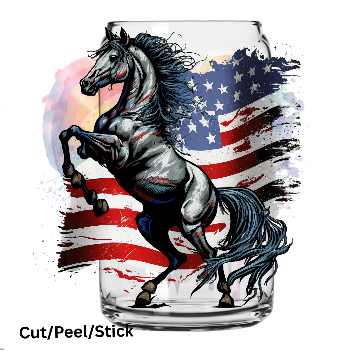 Flag Horse UV DTF Decal